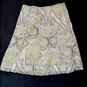 Ann Taylor 2 Floral Skirt Cross Stitched Seams‎ All Cotton, PRISTINE